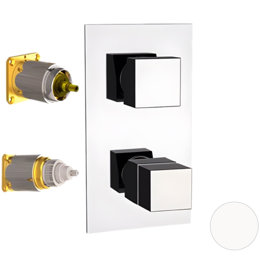 Смеситель для душа Remer Q-Elegance QT92KBBO (белый матовый), с термостатом