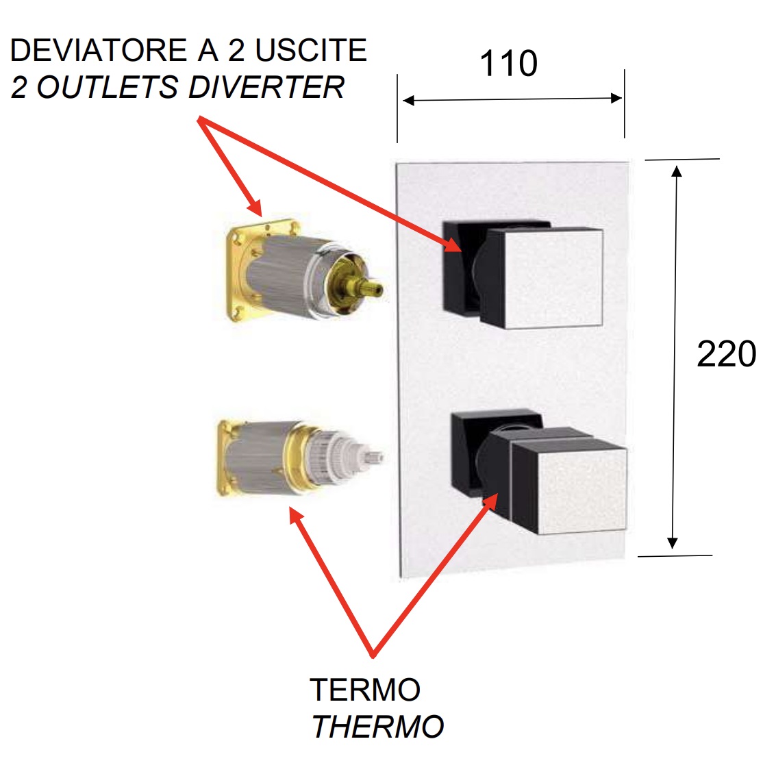 Смеситель для душа Remer Q-Elegance QT92KBNP (никель брашированный), с термостатом