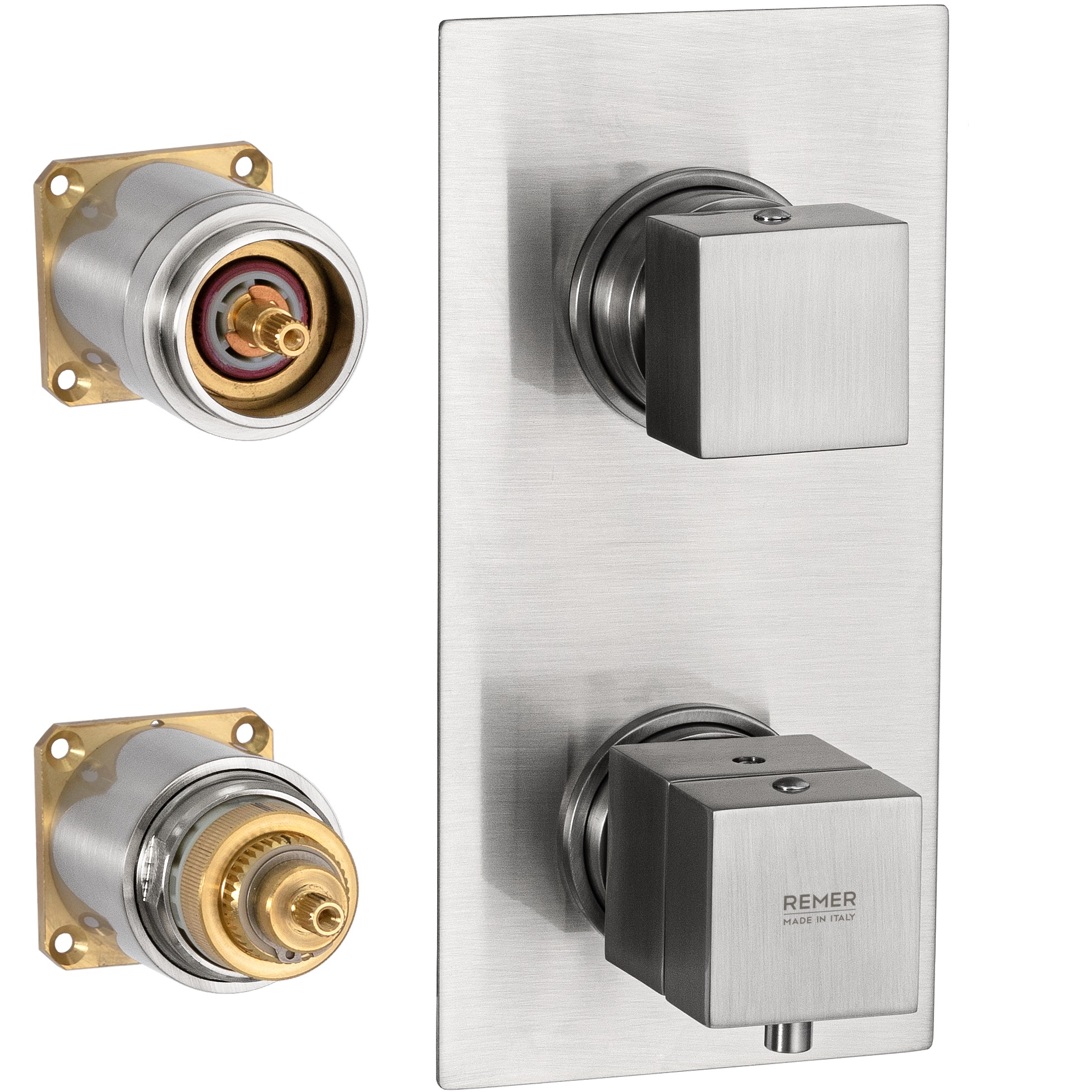 Смеситель для душа Remer Q-Elegance QT92KBNP (никель брашированный), с термостатом