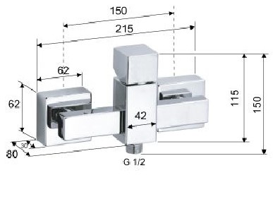 Смеситель для душа Remer Square S31 (хром)