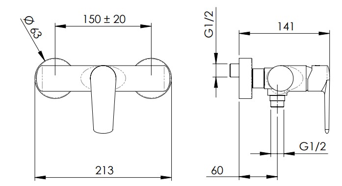 Смеситель для душа Remer Vanity V33 (хром)
