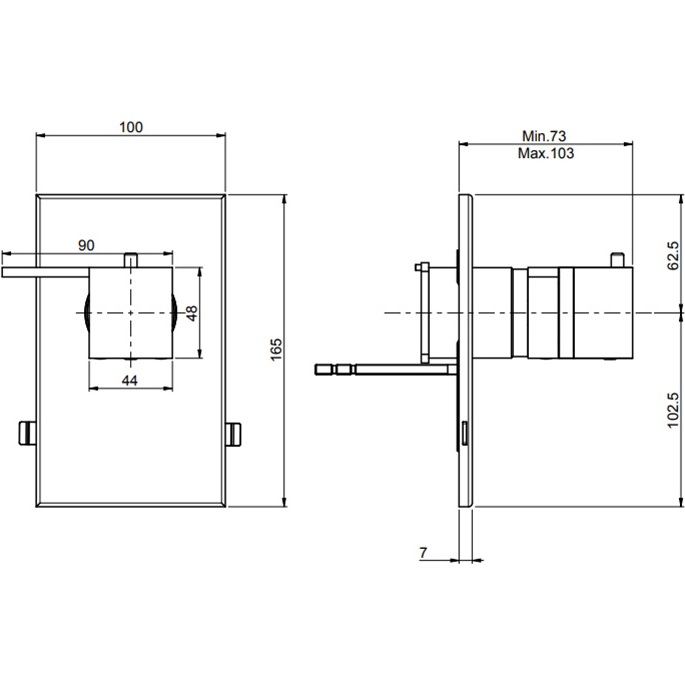 Смеситель для душа скрытого монтажа Fima Carlo Frattini Fimatherm F4049X1OR (золотой), с термостатом, 1 источник