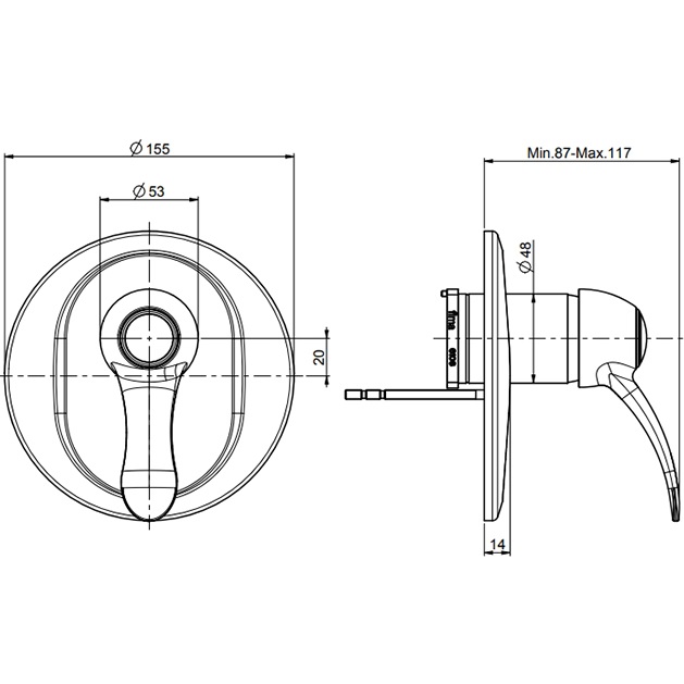 Смеситель для душа скрытого монтажа Fima Carlo Frattini Lamp F3309X1OR (золотой)