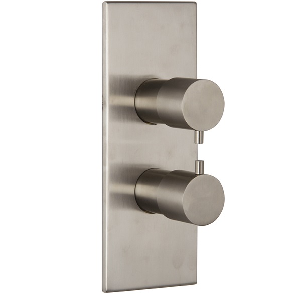 Смеситель для душа скрытого монтажа Fima Carlo Frattini Spillo Steel F3079X7INOX (нержавеющая сталь), с термостатом, 2/3 источника