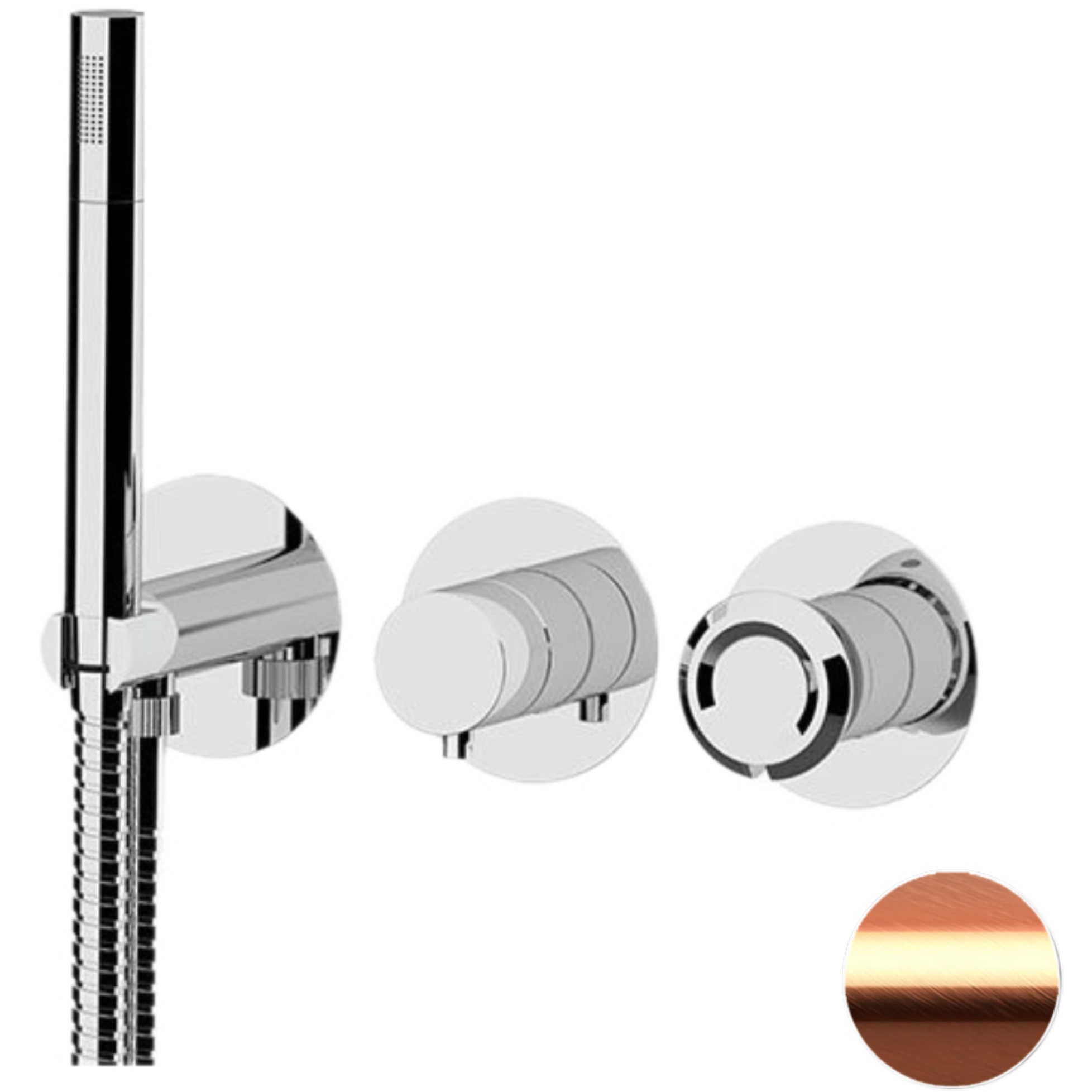 Смеситель для душа скрытого монтажа Remer Element ET97D3PRP (медь брашированная)