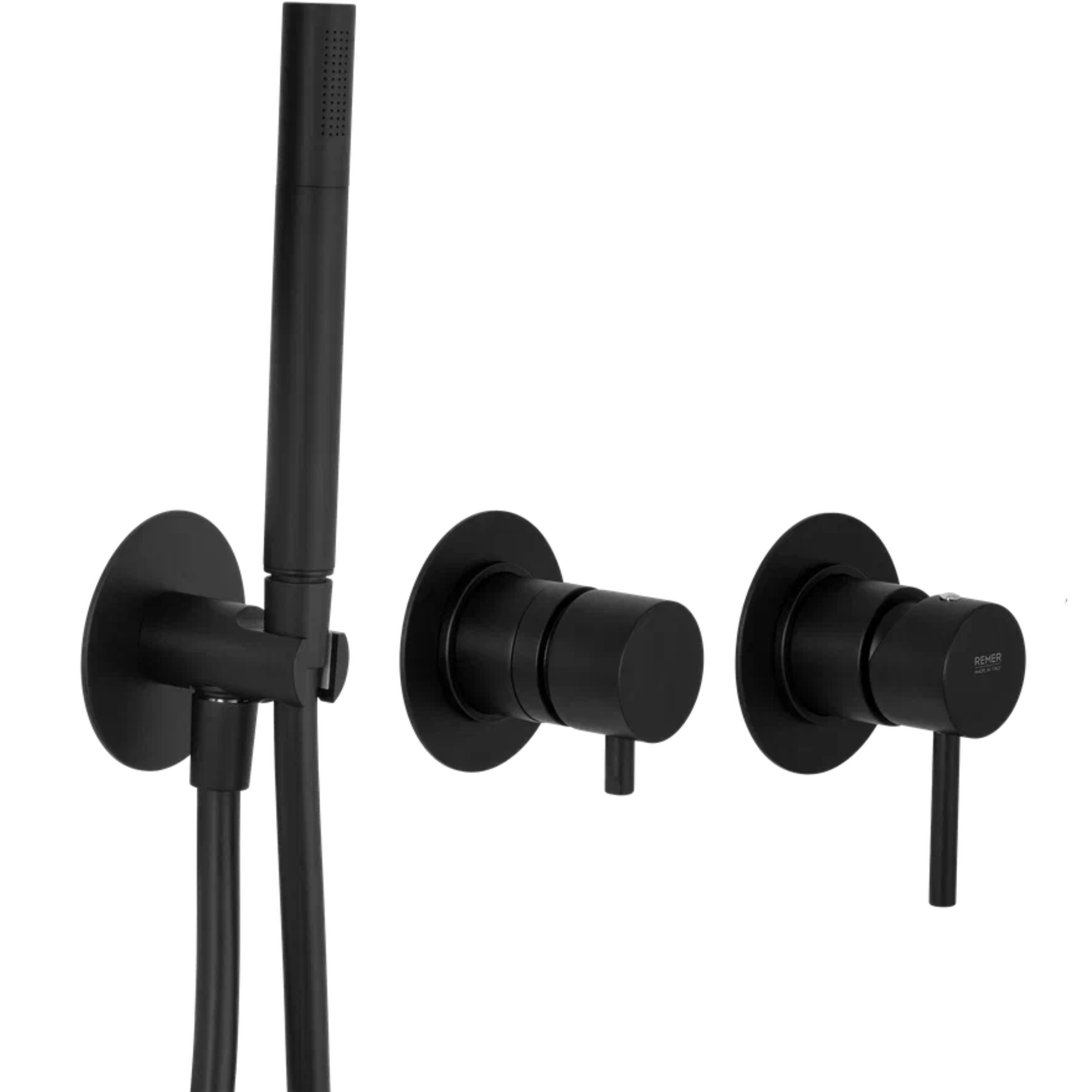 Смеситель для душа скрытого монтажа Remer X Style X97D2PNO (черный матовый)