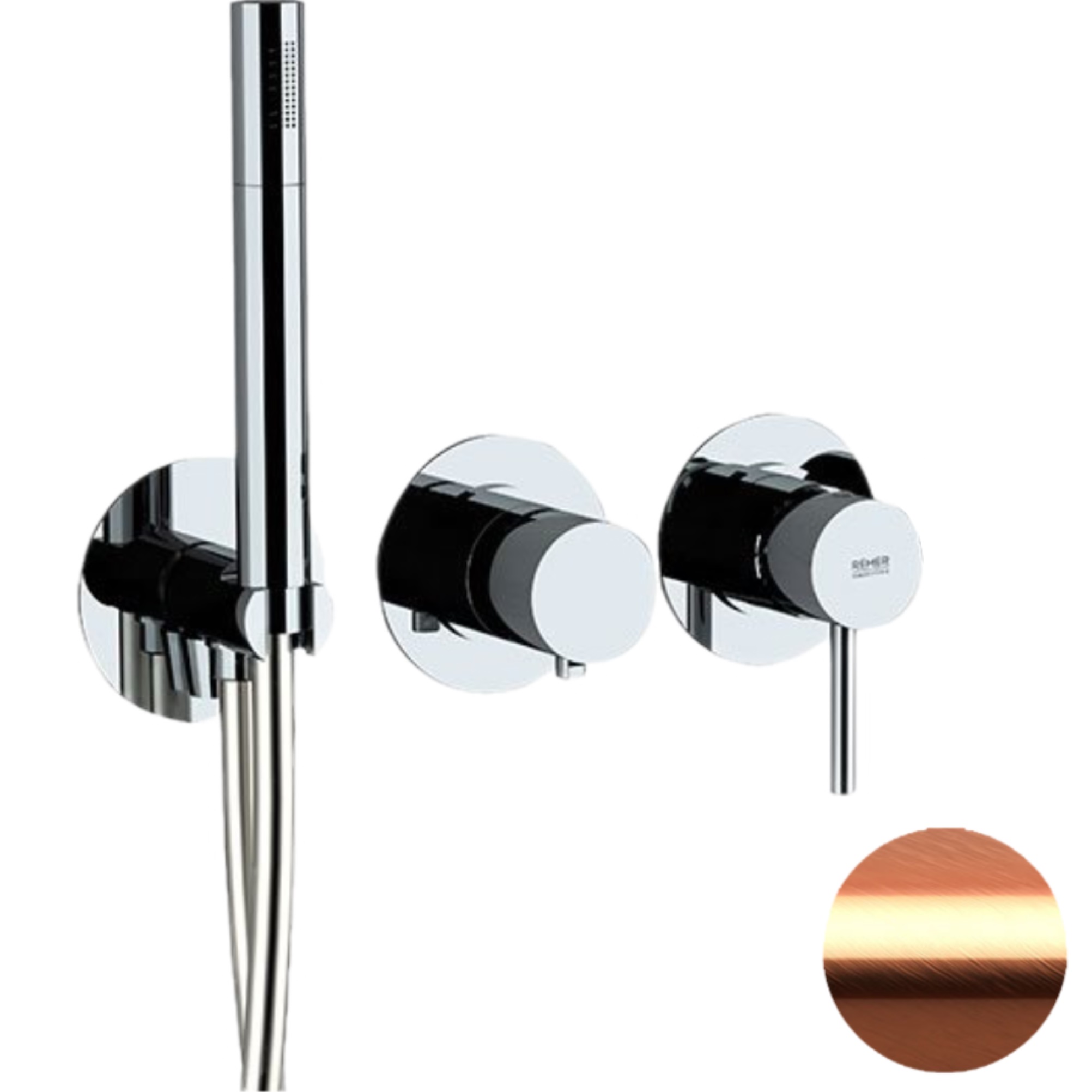 Смеситель для душа скрытого монтажа Remer X Style X97D2PRP (медь брашированная)