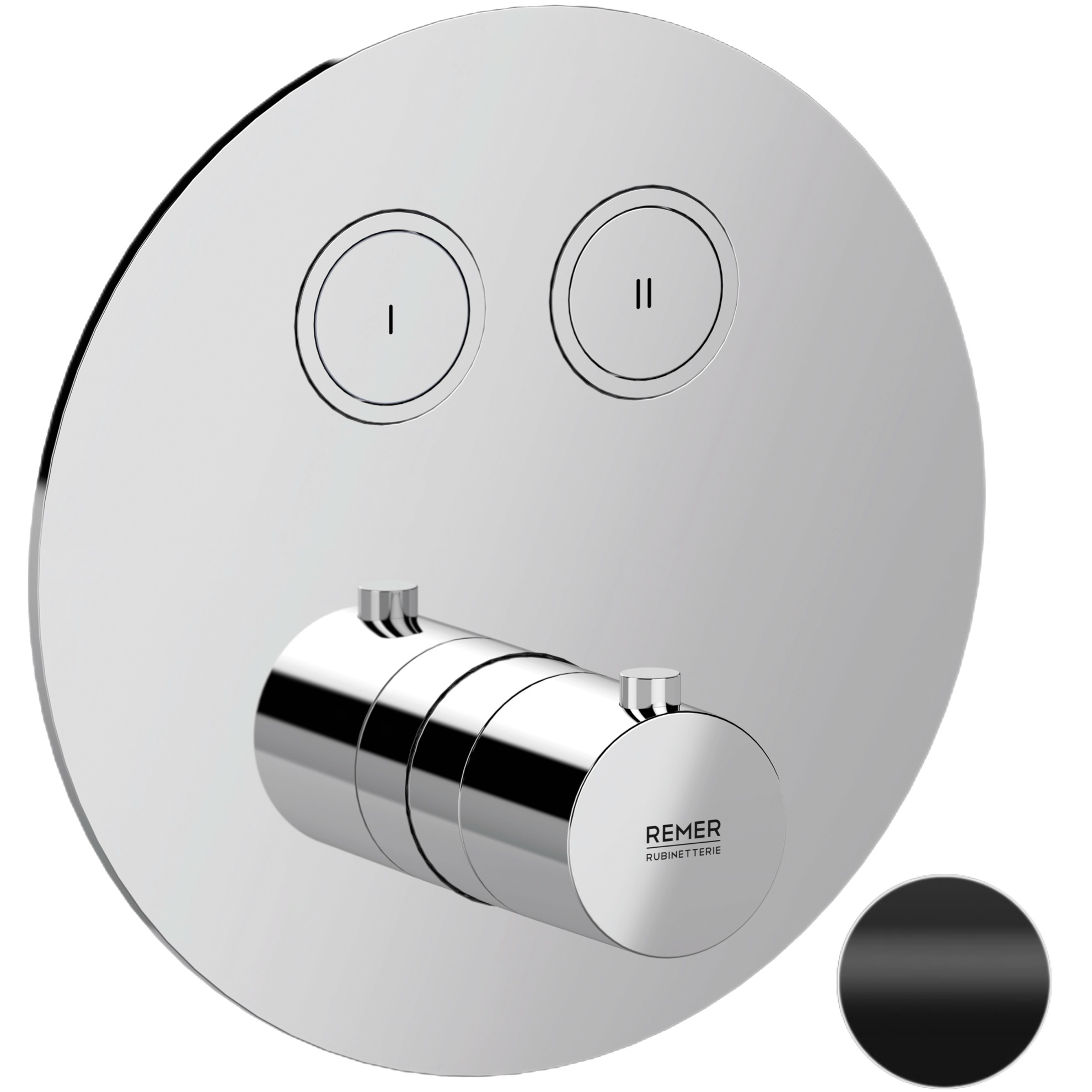 Смеситель для душа скрытого монтажа Remer X Style X99D2KBNO (черный матовый), с термостатом