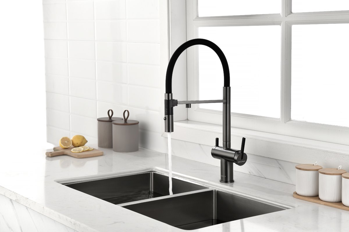 Смеситель для кухни Paulmark Gravity Gr213188-B (беретта), с краном для питьевой воды