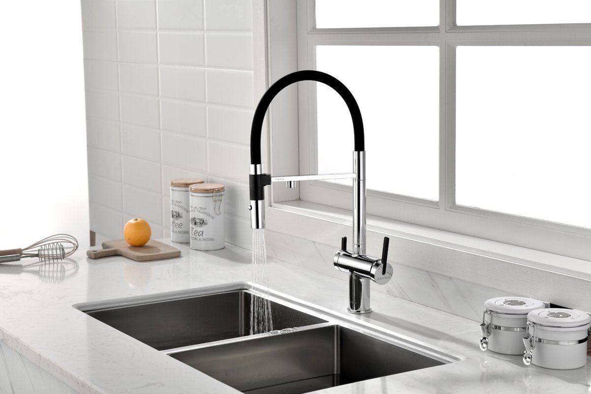 Смеситель для кухни Paulmark Gravity Gr213188-CR (хром), с краном для питьевой воды