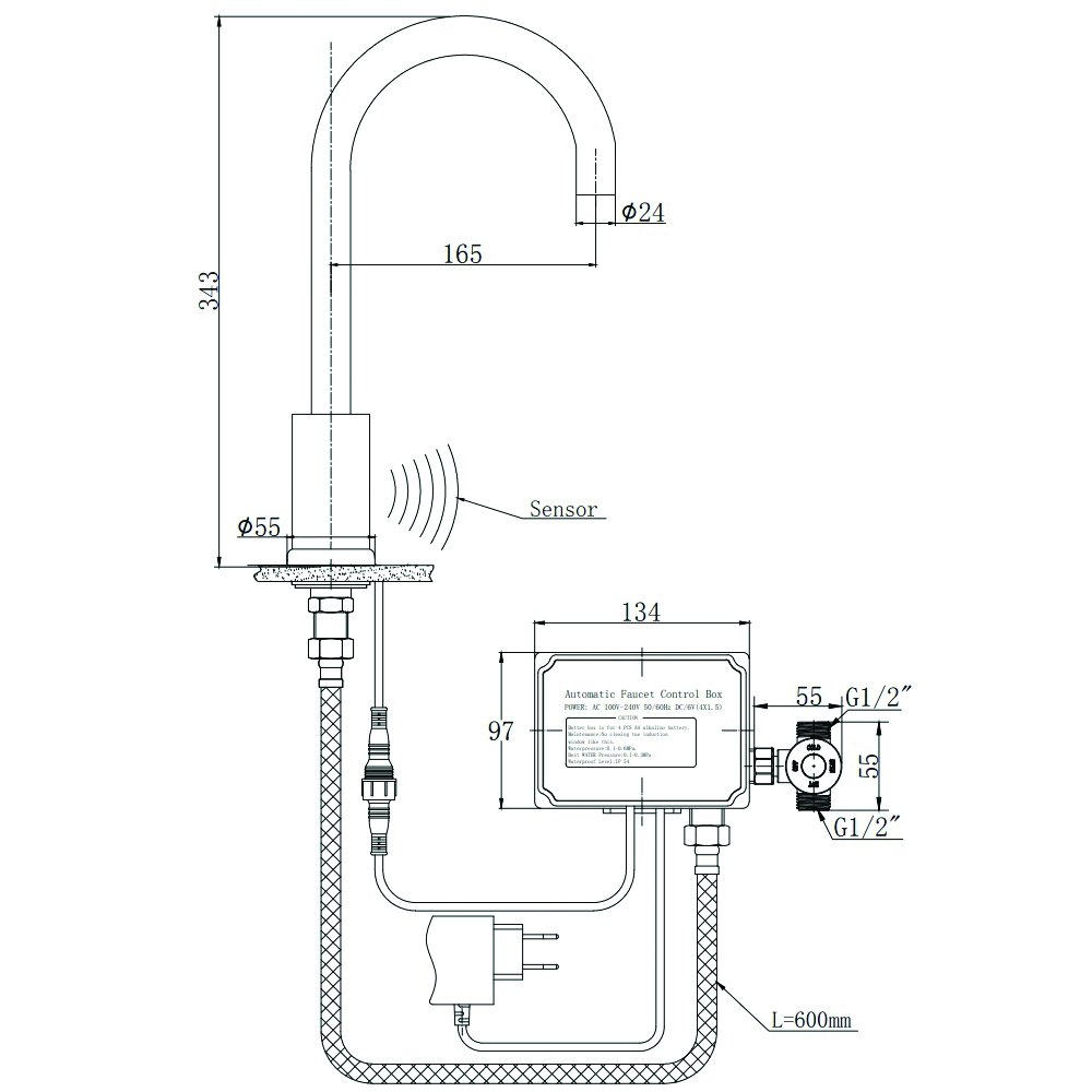 Смеситель для кухни Raiber Sensor RSF88198 (хром)