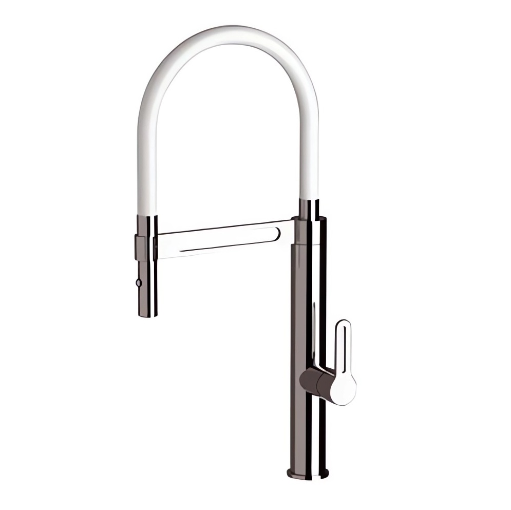 Смеситель для кухни Remer Elegant SR515 (белый, хром), вертикальный держатель излива