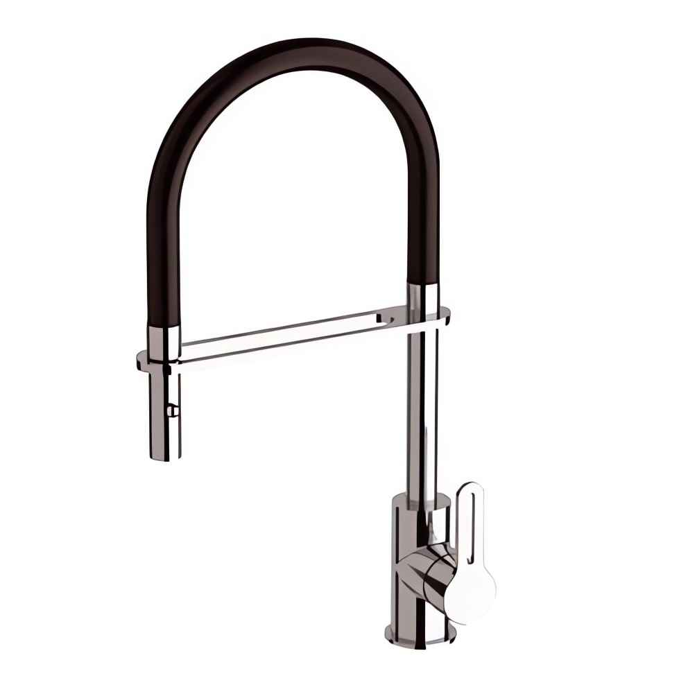 Смеситель для кухни Remer Elegant SR541 (черный, хром рычаг)