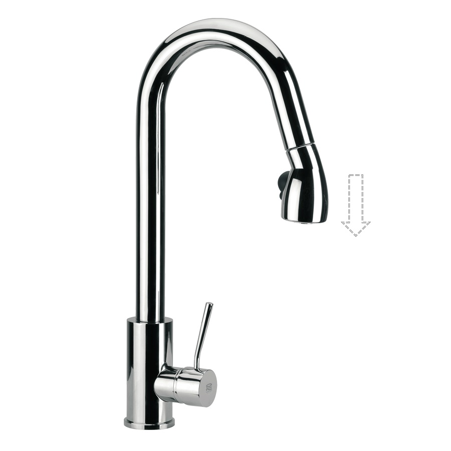 Смеситель для кухни Remer Minimal N86 (хром), с выдвижным изливом