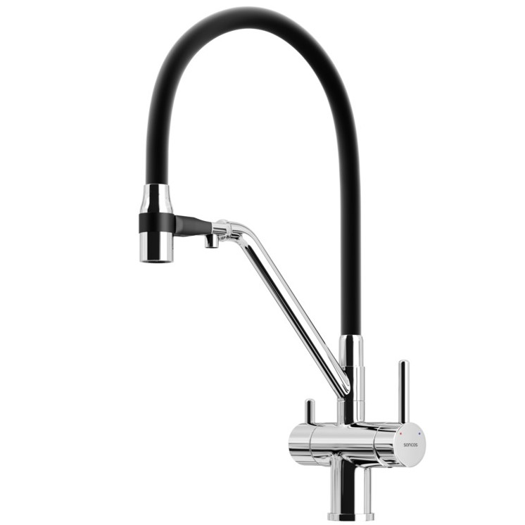 Смеситель для кухни Sancos Дора (Dora) SC4003CH (хром), с гибким изливом, с подключением к фильтру