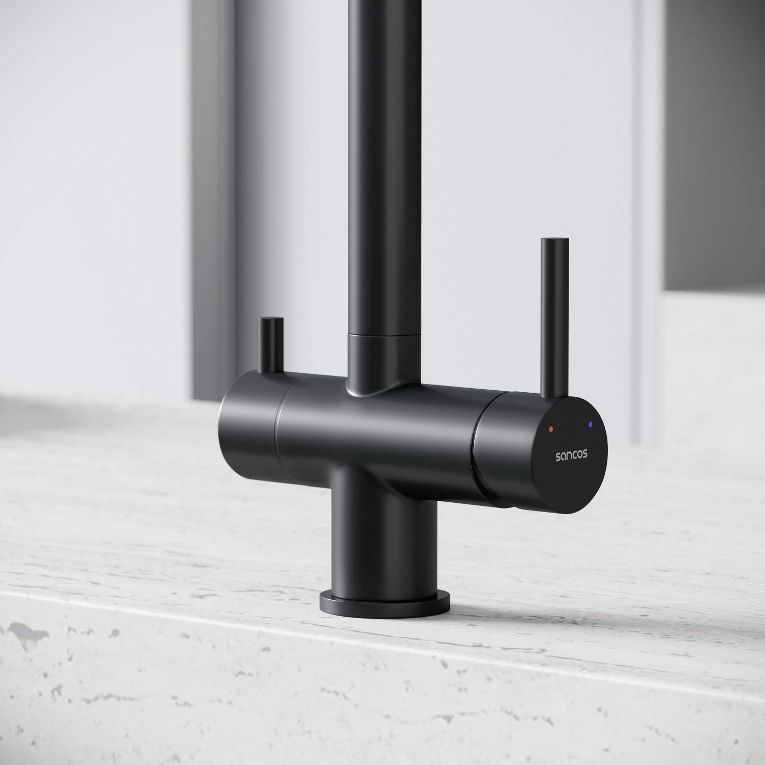 Смеситель для кухни Sancos Фостер (Foster) SC4014MB (черный матовый), с подключением к фильтру