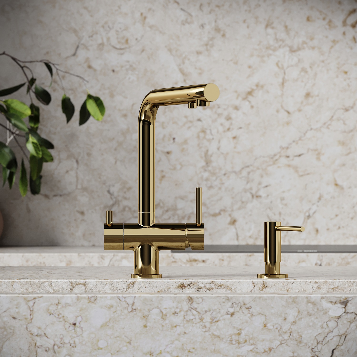 Смеситель для кухни Sancos Фостер (Foster) SC4014ZG (полированное золото), с подключением к фильтру