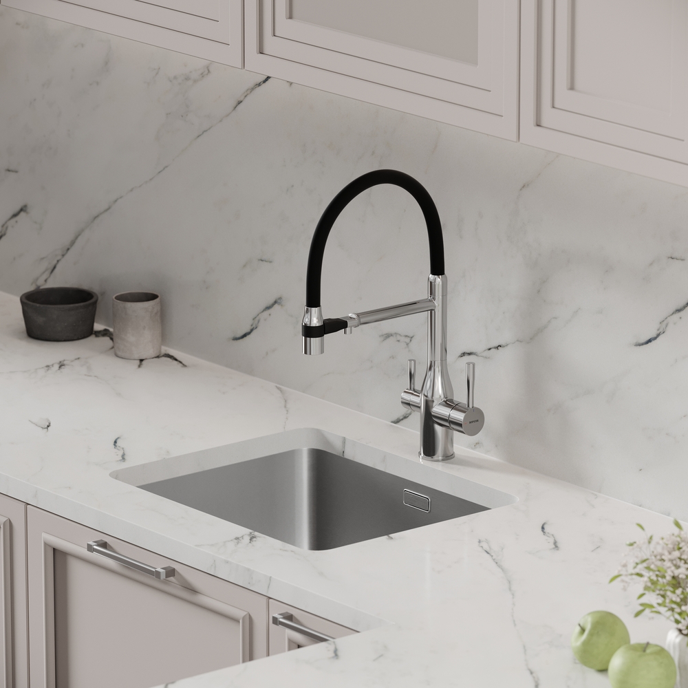 Смеситель для кухни Sancos Garda / Гарда SC4009CH (хром), с гибким изливом с подключением к фильтру