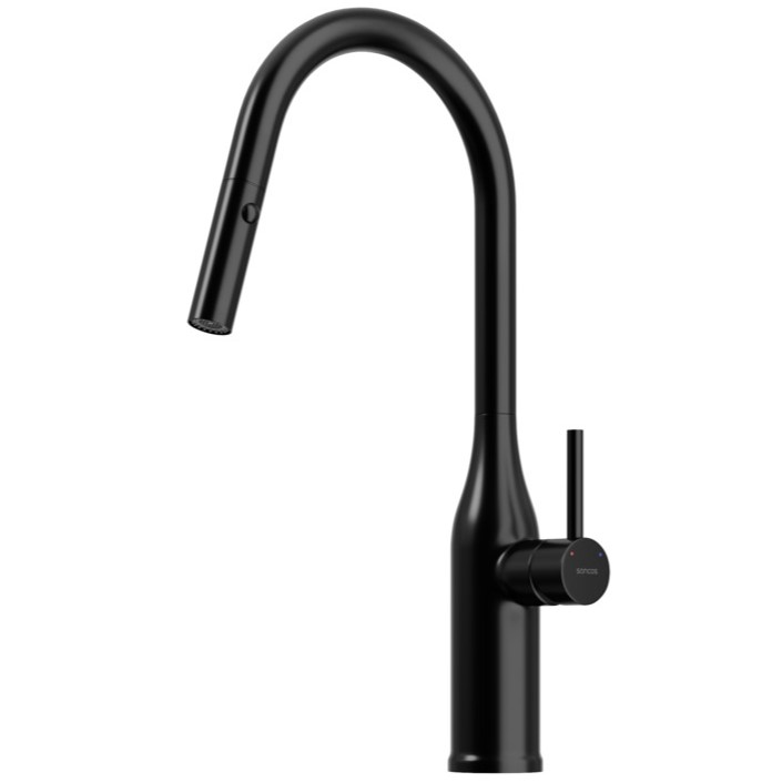 Смеситель для кухни Sancos Гранд (Гранд) SC4002MB (черный матовый), с вытяжным изливом
