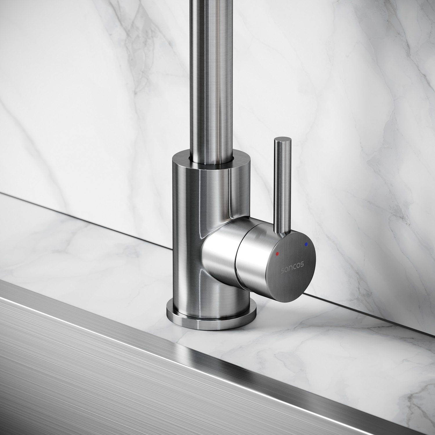 Смеситель для кухни Sancos Сталь (Stainless) SC12002SS (нержавеющая сталь)
