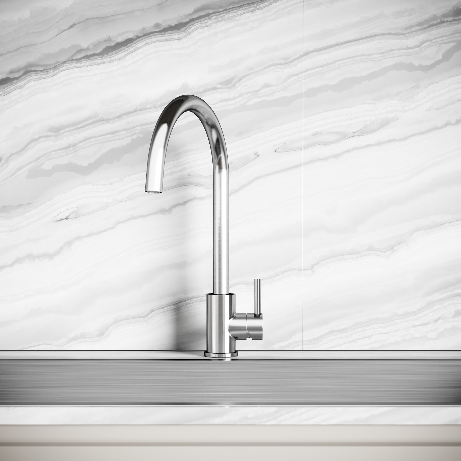 Смеситель для кухни Sancos Сталь (Stainless) SC12001SS (нержавеющая сталь)