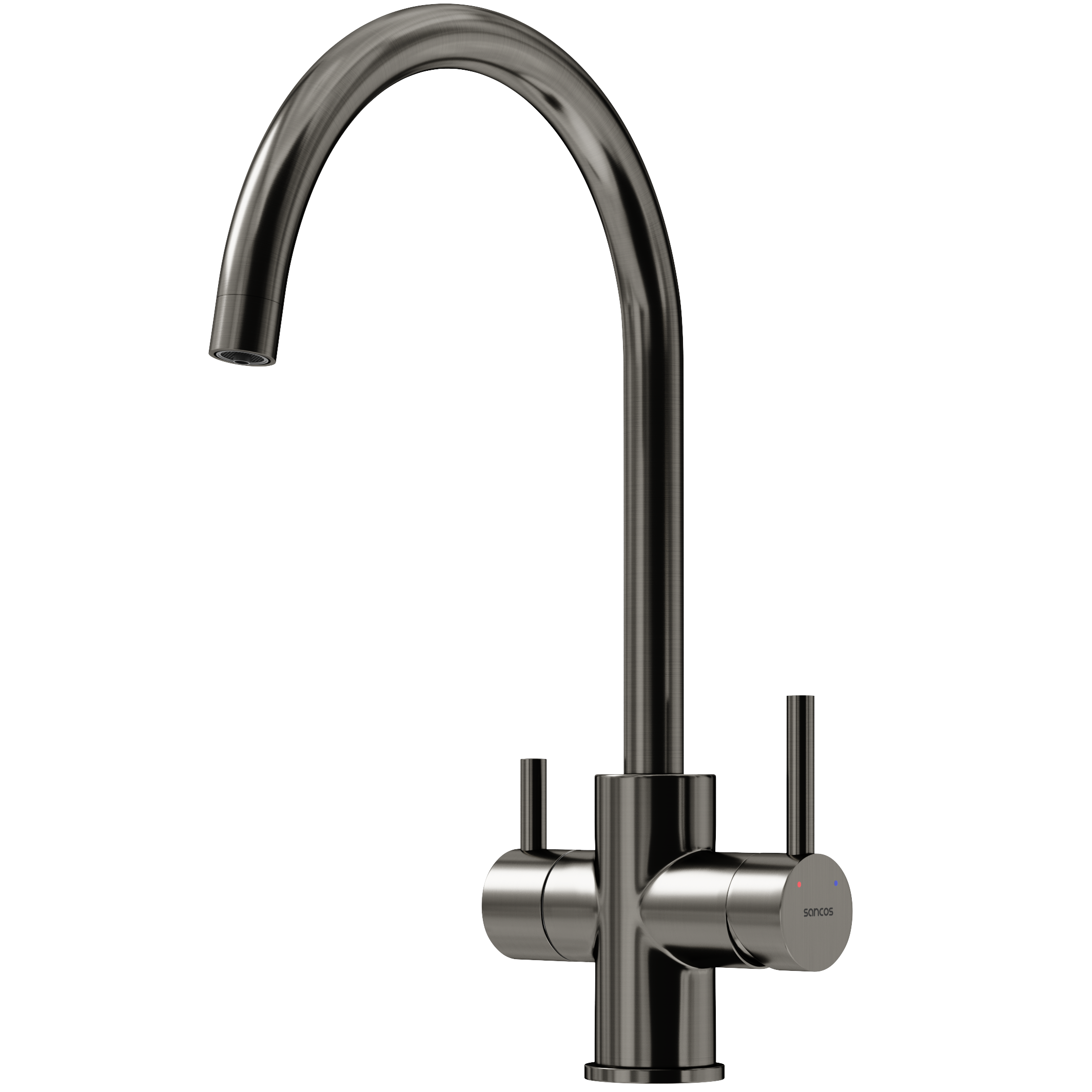 Смеситель для кухни Sancos Тапер (Taper) SC4012GG (вороненая сталь), с подключением к фильтру