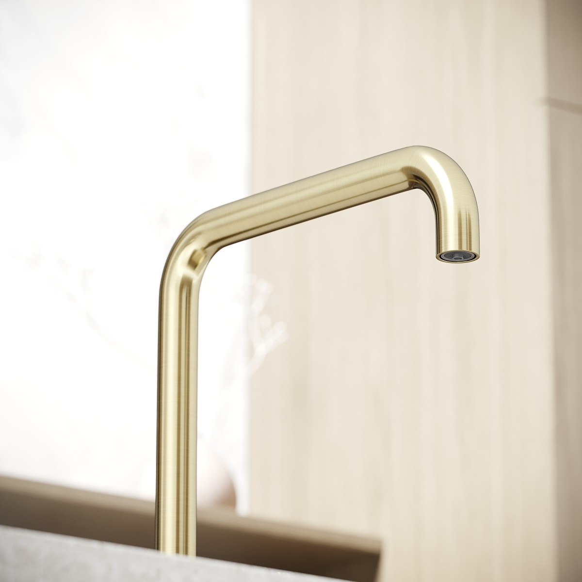 Смеситель для кухни Sancos Вела (Vela) SC4013BG (брашированное золото), с подключением к фильтру