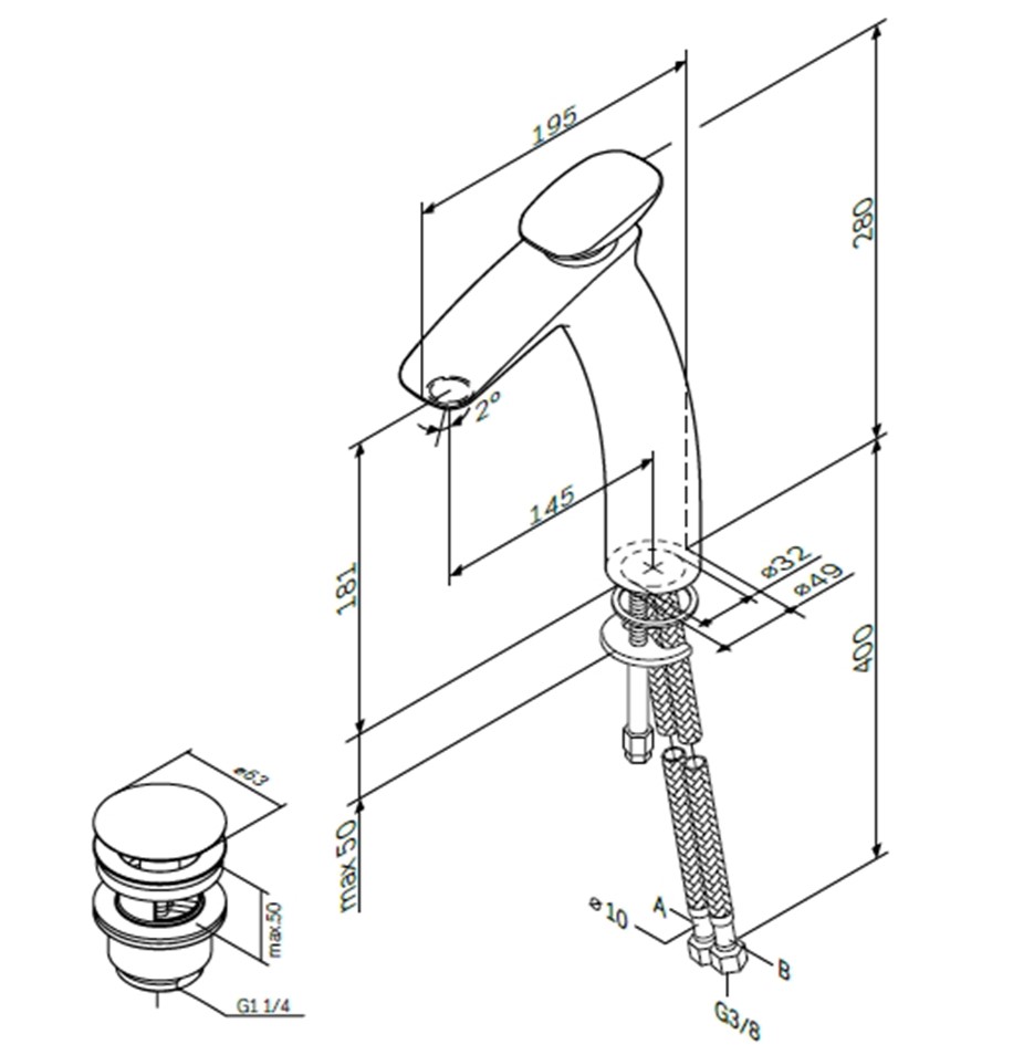 Смеситель для раковины AM.PM Spirit V2.0 F70A92200