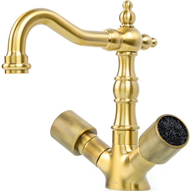Смеситель для раковины Boheme Medici Presente 312-Royal/CRST Black (бронза матовая, черный), без донного клапана