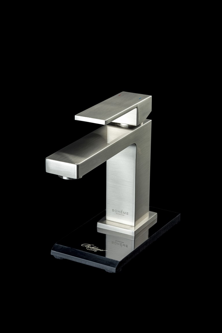Смеситель для раковины Boheme Qubic 471-NB (никель брашированный), без донного клапана