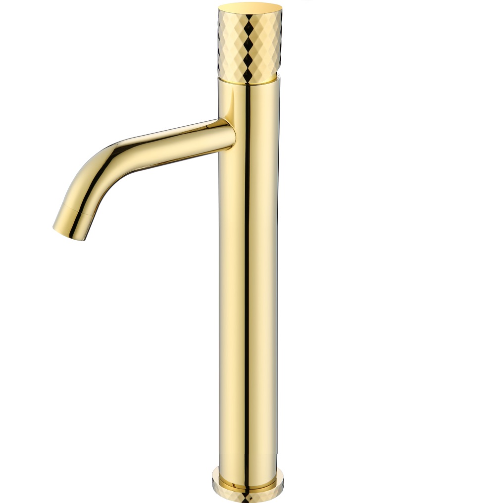 Смеситель для раковины Boheme Stick Diamond 122-GG (золотой), без донного клапана