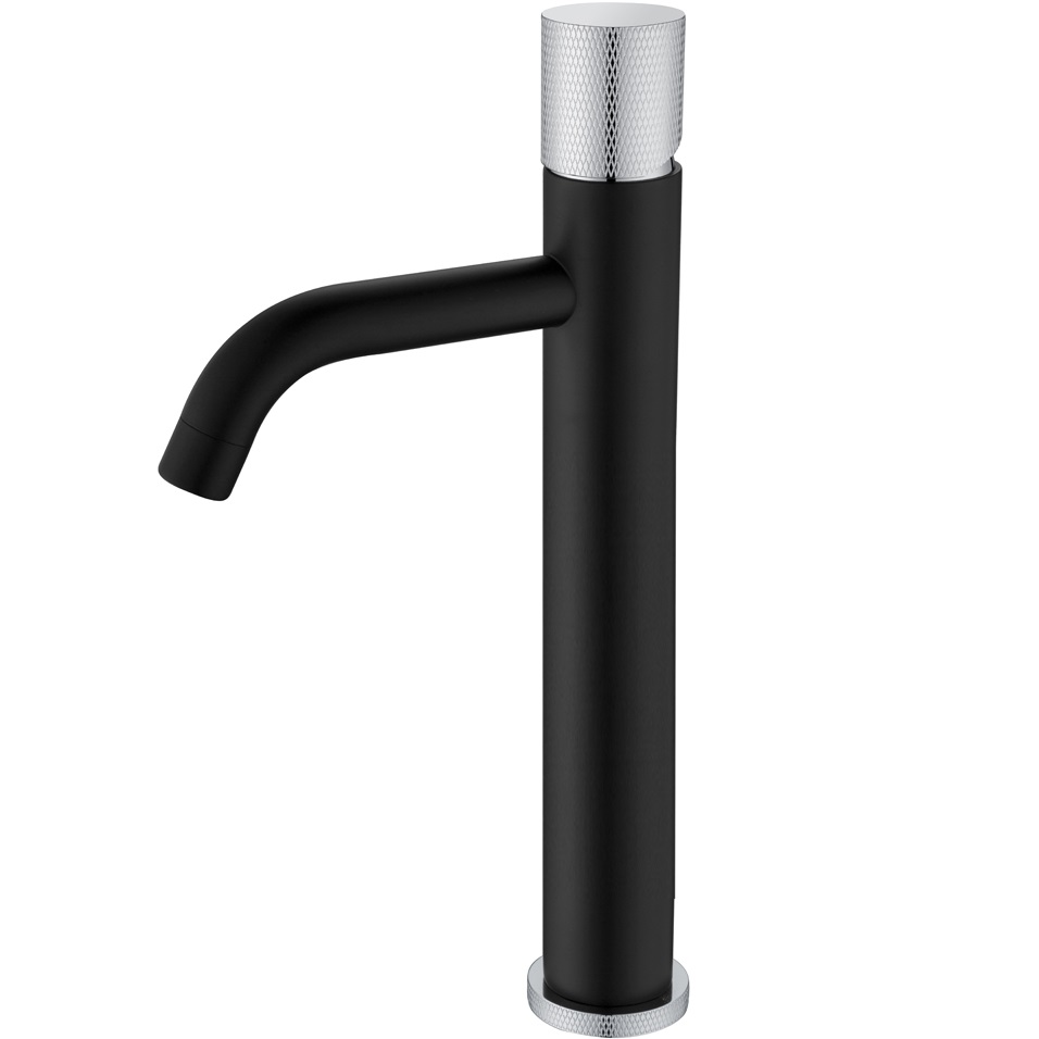 Смеситель для раковины Boheme Stick Touch 122-BCR.2 (хром, черный матовый), без донного клапана