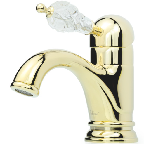 Смеситель для раковины Boheme Tradizionale Oro Crystal 281-CRST (золотой), без донного клапана