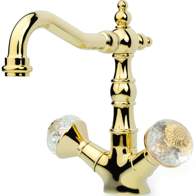 Смеситель для раковины Boheme Tradizionale Oro Flora 292-FL (золотой), без донного клапана