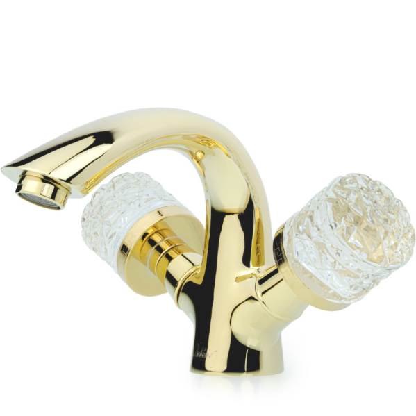 Смеситель для раковины Boheme Tradizionale Oro Crystal 291-CRST (золотой), без донного клапана