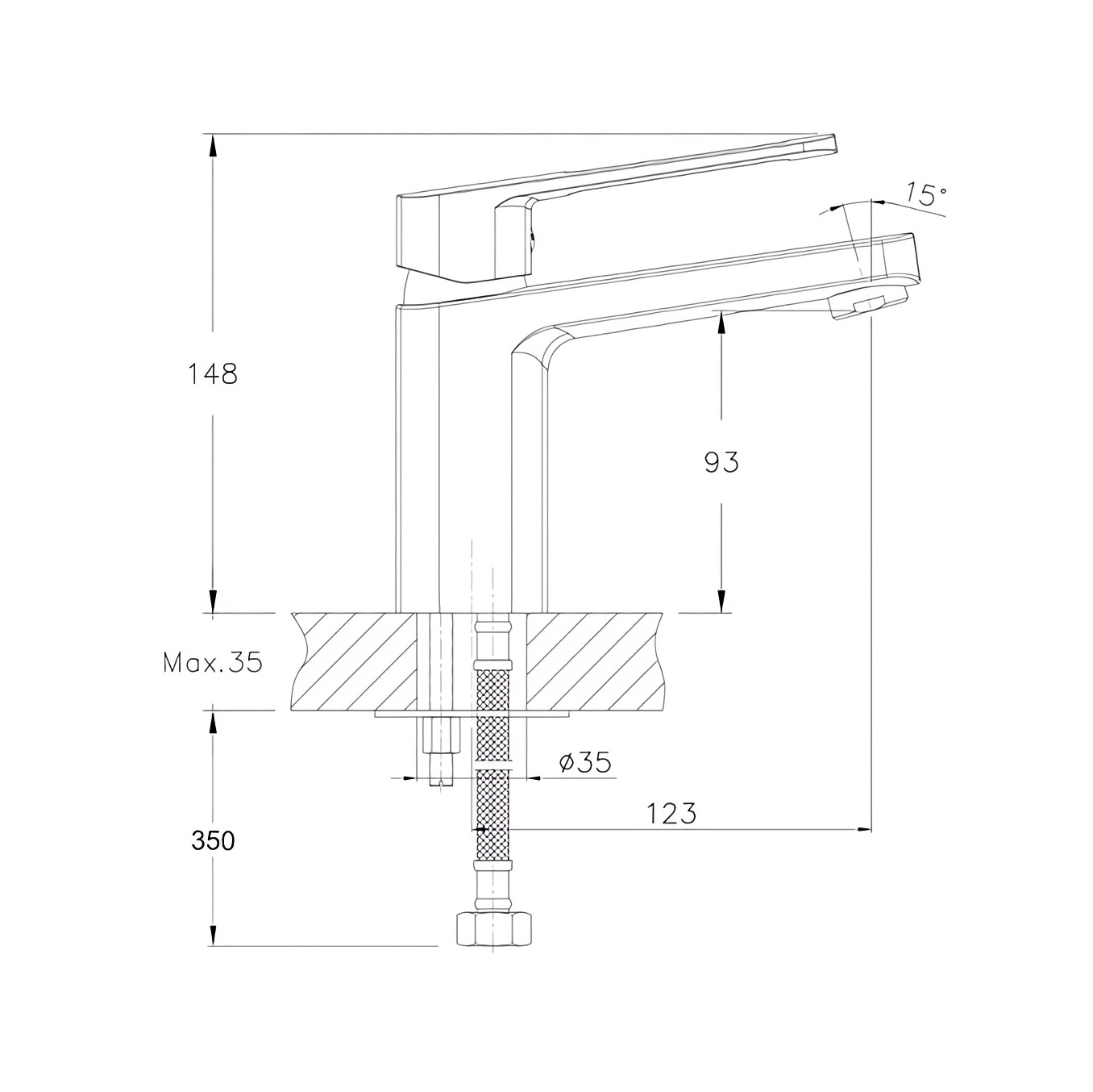 Смеситель для раковины Ceramica Nova Linear 70016CH (хром)