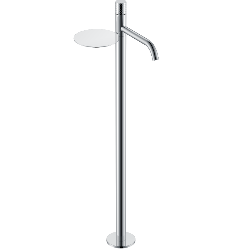 Смеситель для раковины напольный Boheme Stick Diamond 120-CRCR (хром), с полкой