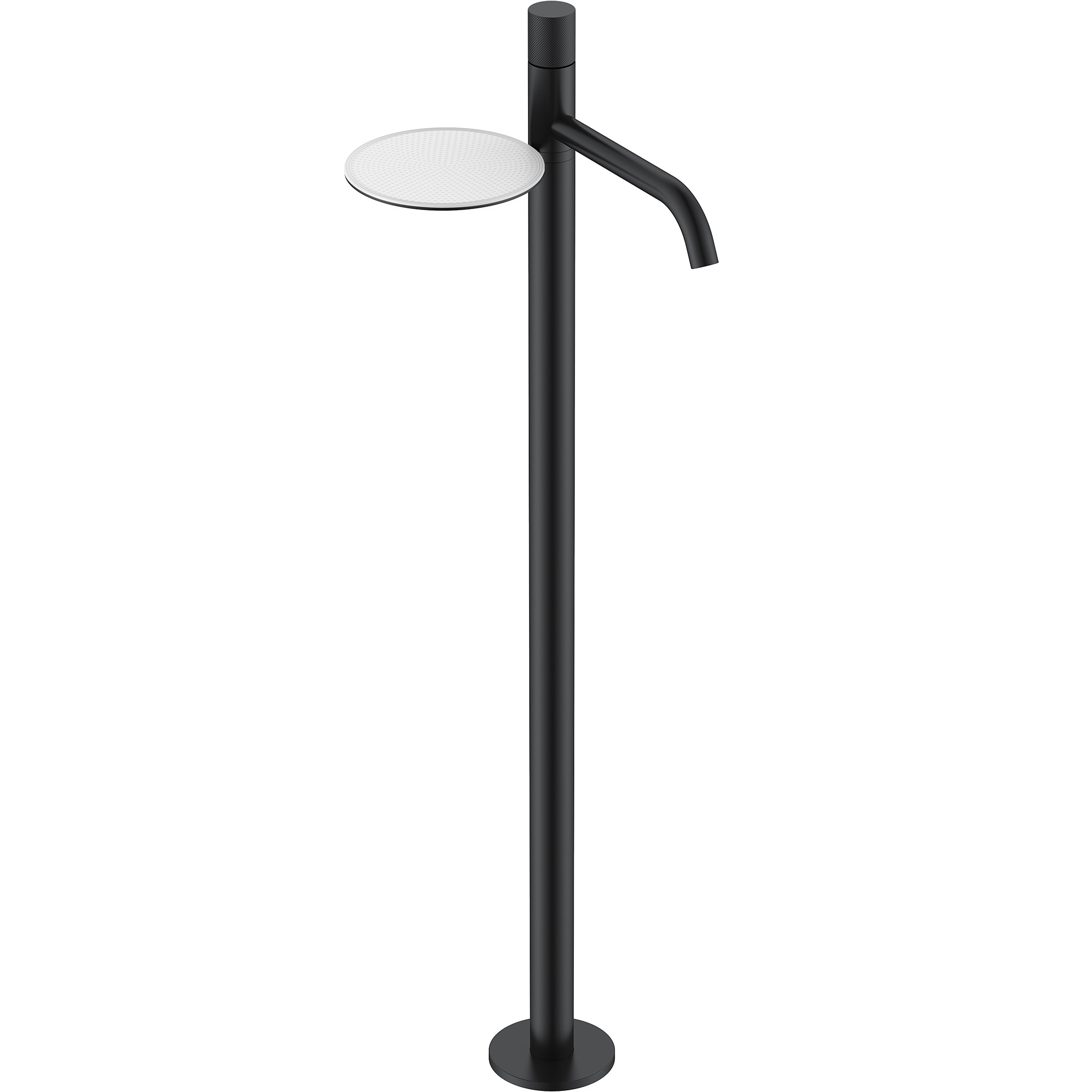 Смеситель для раковины напольный Boheme Stick Spirale 120-BB.4 (черный матовый), с полкой