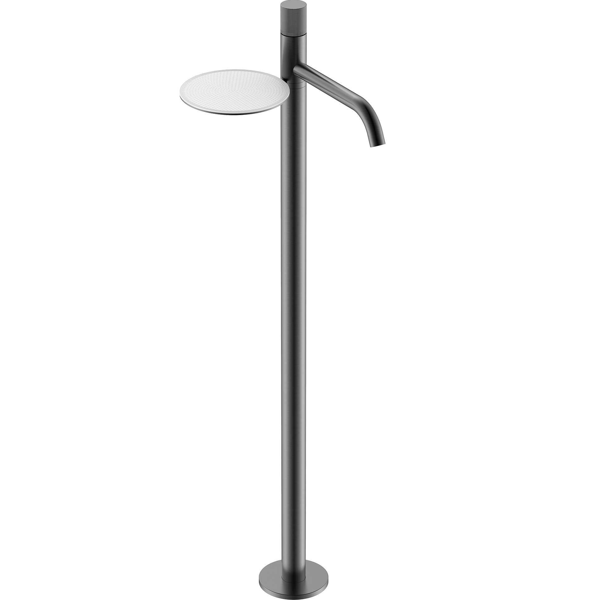 Смеситель для раковины напольный Boheme Stick Linea 120-GM.3 (оружейный металл), с полкой
