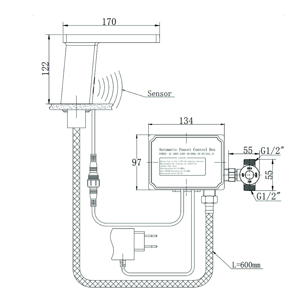 Смеситель для раковины Raiber Sensor RSF88135 (хром)