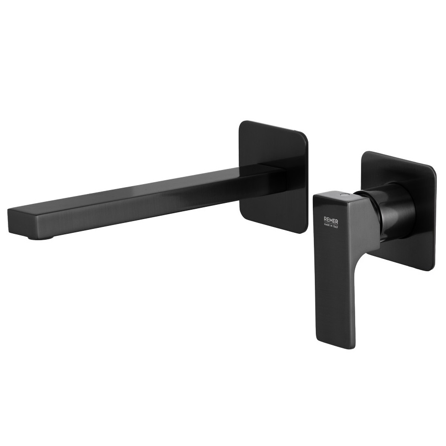 Смеситель для раковины Remer Absolute Brushed Black Chrome AU15PLCFP (хром черный брашированный), скрытая часть в комплекте
