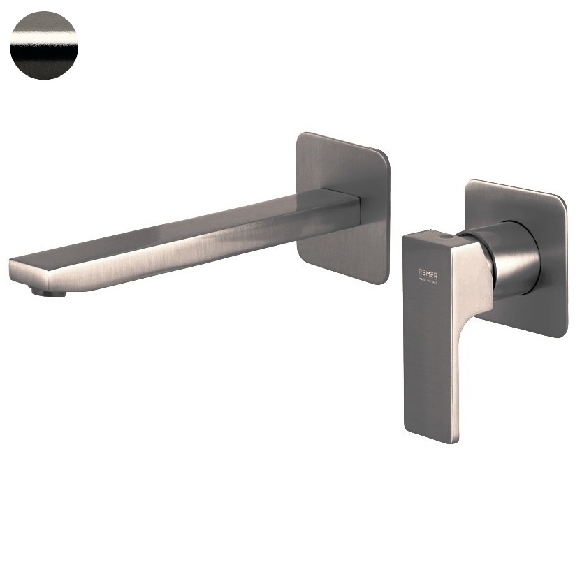 Смеситель для раковины Remer Absolute Brushed Nickel AU15PLNP (никель брашированный глянц.), скрытая часть в комплекте