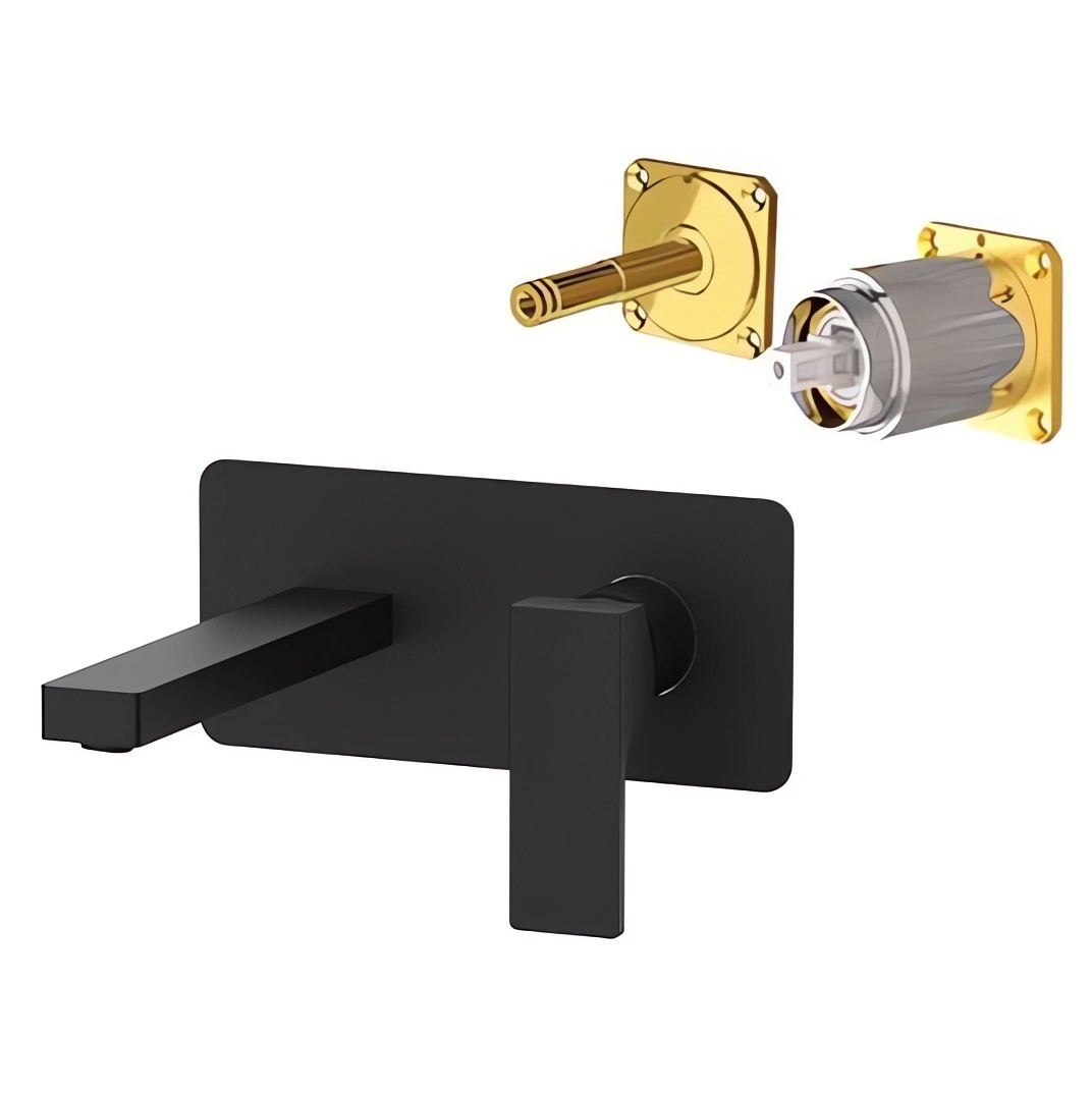 Смеситель для раковины Remer Absolute Matt Black AU15KBNO (черный матовый), скрытая часть приобретается отдельно