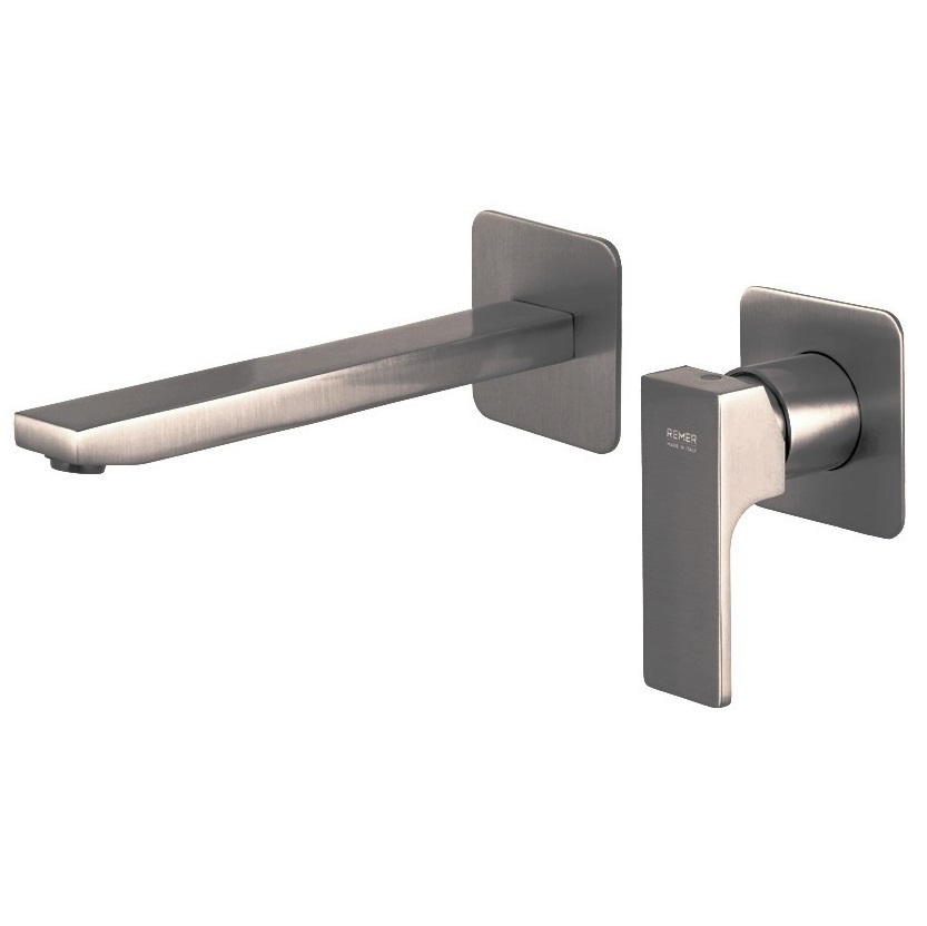 Смеситель для раковины Remer Absolute Matt Brushed Nickel AU15PLNPO (никель брашированный мат.), скрытая часть в комплекте