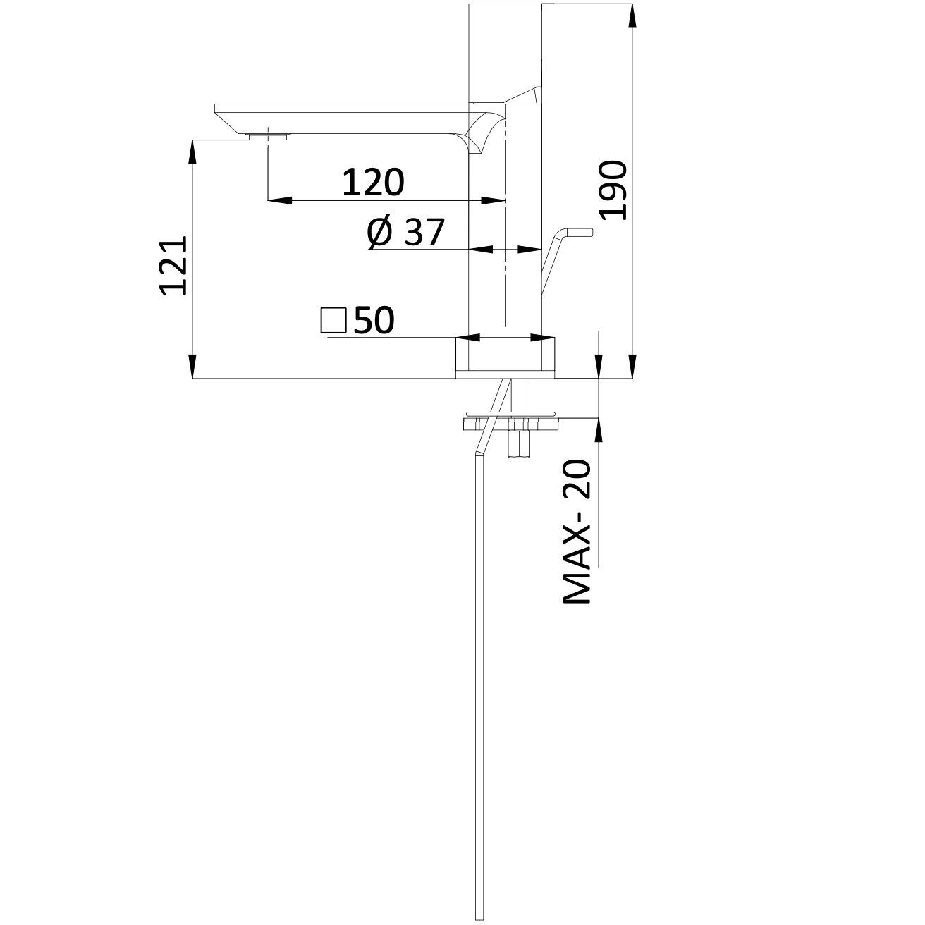 Смеситель для раковины Remer Edge EG710NO (черный матовый), с донным клапаном