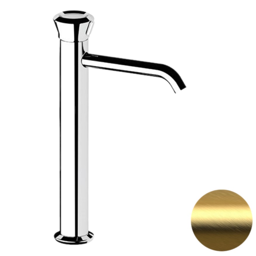 Смеситель для раковины Remer Element ET11LXLBG (золото брашированное), без донного клапана
