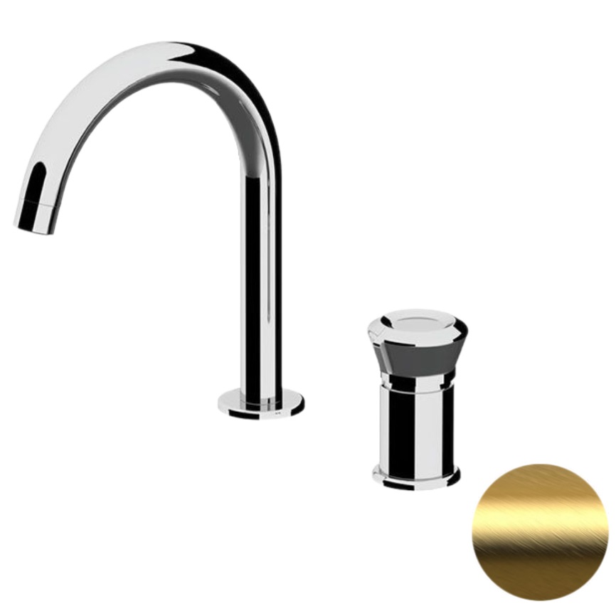 Смеситель для раковины Remer Element ET57BG (золото брашированное), без донного клапана