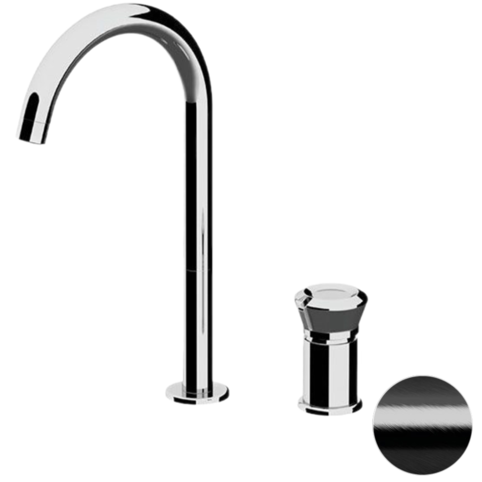 Смеситель для раковины Remer Element ET57LCFP (черный брашированный хром), без донного клапана