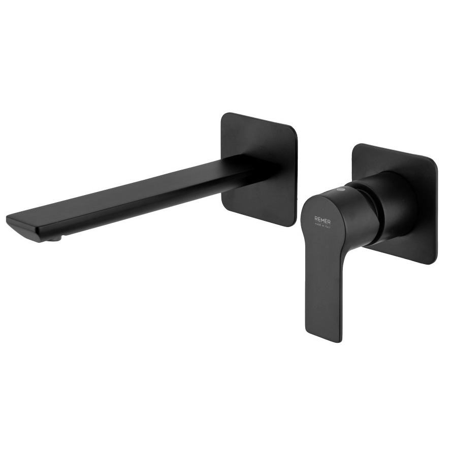 Смеситель для раковины Remer Energy Matt Black EY15PLNO (черный матовый), 23 см, скрытая часть в комплекте