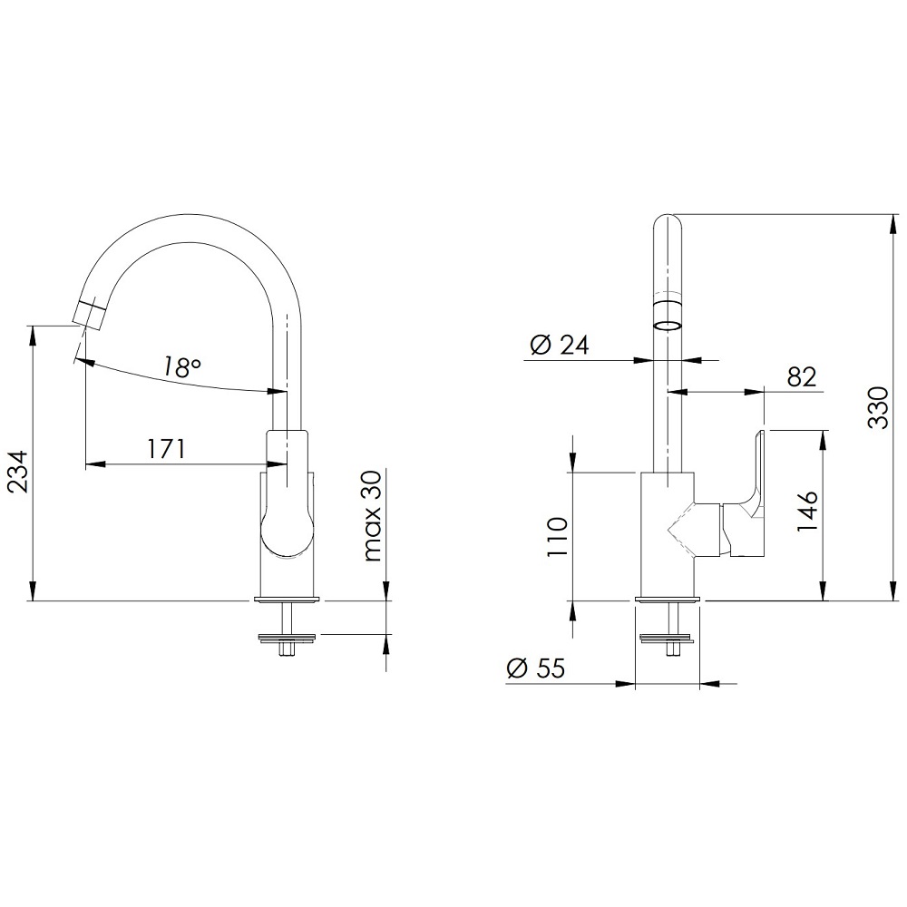 Смеситель для раковины Remer Energy Matt Black EY72NO (черный матовый)
